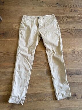 Billy Reid Slim Fit Pants Men's 31 khaki stone slim Leg‎ size 34 x 33 inseam